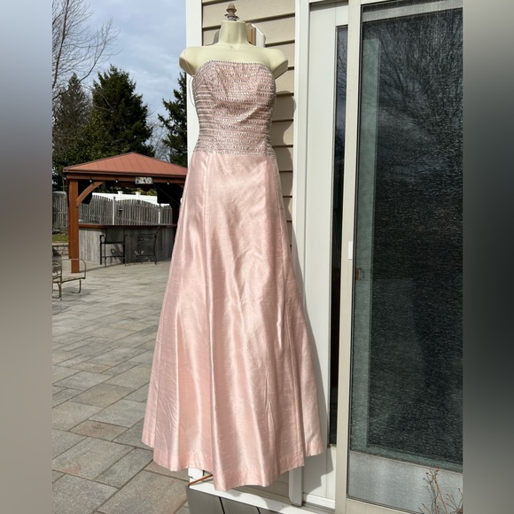 NWT Basix II Santung Silk Light Pink Prom Dress - Picture 1 of 5